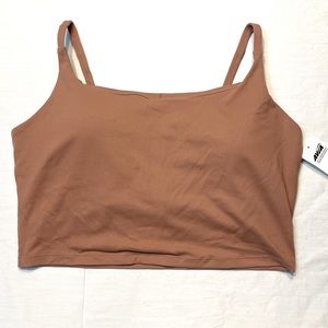 Longline Sports Bra Crop Top Camel Athleisure 3XL 22/24